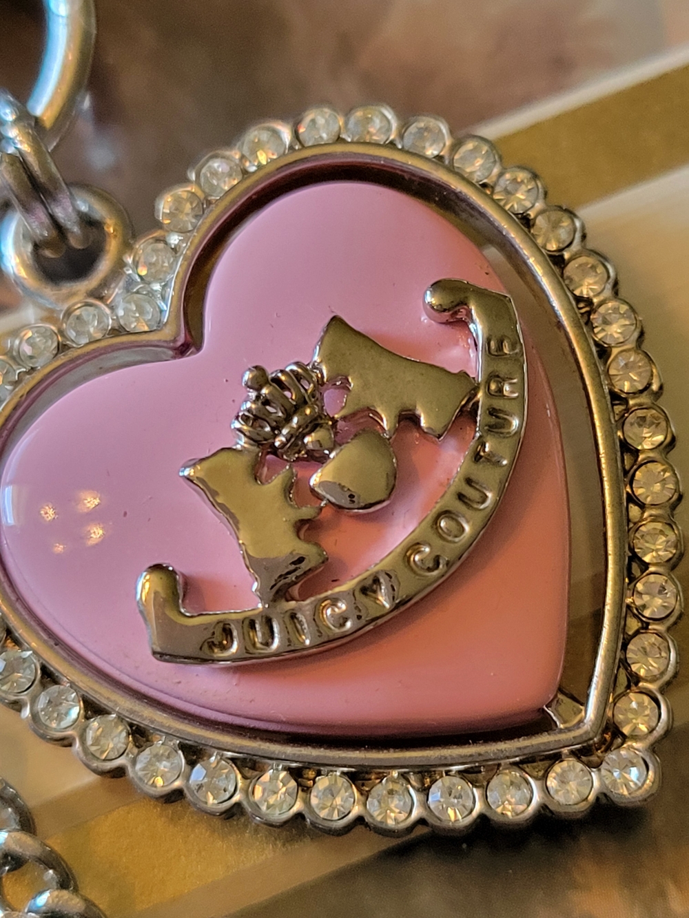 Juicy Couture Pink Heart Necklace & Matching Bracelet.